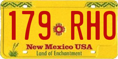 NM license plate 179RHO
