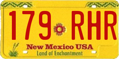 NM license plate 179RHR