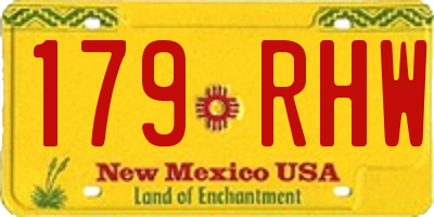 NM license plate 179RHW