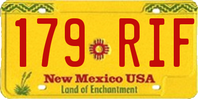 NM license plate 179RIF