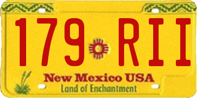 NM license plate 179RII