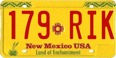 NM license plate 179RIK