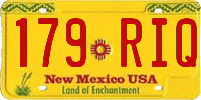 NM license plate 179RIQ