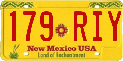 NM license plate 179RIY