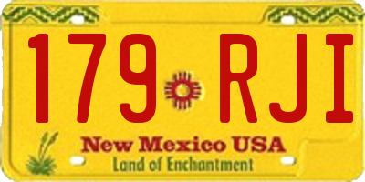 NM license plate 179RJI