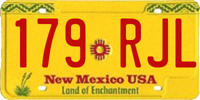 NM license plate 179RJL