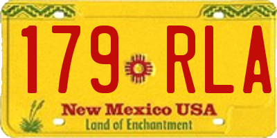 NM license plate 179RLA