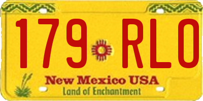 NM license plate 179RLO