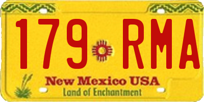 NM license plate 179RMA