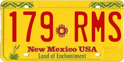 NM license plate 179RMS