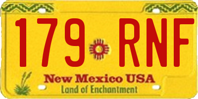 NM license plate 179RNF