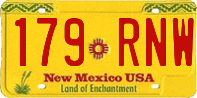 NM license plate 179RNW