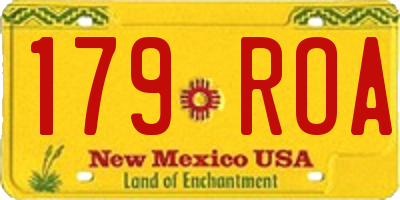 NM license plate 179ROA