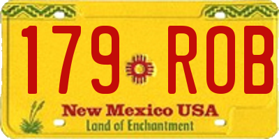NM license plate 179ROB