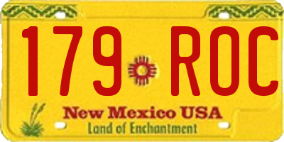 NM license plate 179ROC