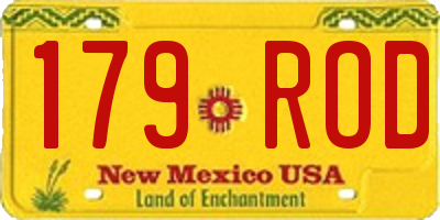 NM license plate 179ROD