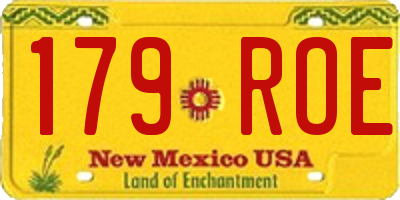NM license plate 179ROE