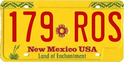 NM license plate 179ROS