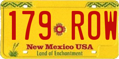 NM license plate 179ROW