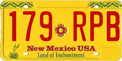 NM license plate 179RPB