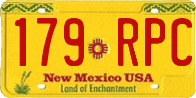 NM license plate 179RPC
