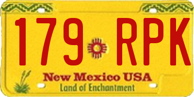NM license plate 179RPK