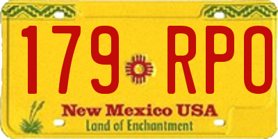 NM license plate 179RPO