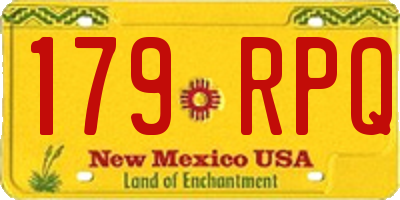 NM license plate 179RPQ