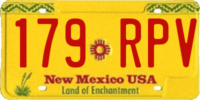 NM license plate 179RPV