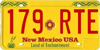 NM license plate 179RTE