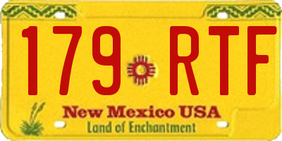 NM license plate 179RTF