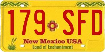 NM license plate 179SFD