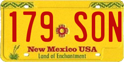 NM license plate 179SON