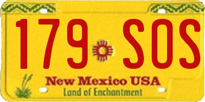 NM license plate 179SOS