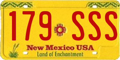 NM license plate 179SSS