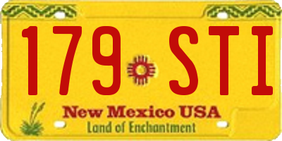 NM license plate 179STI