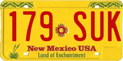 NM license plate 179SUK