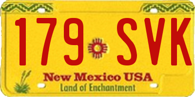 NM license plate 179SVK