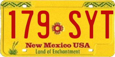 NM license plate 179SYT