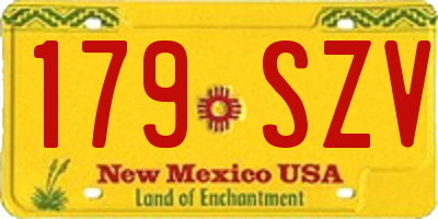 NM license plate 179SZV
