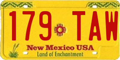 NM license plate 179TAW