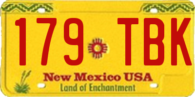 NM license plate 179TBK