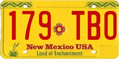 NM license plate 179TBO