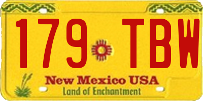 NM license plate 179TBW