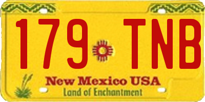 NM license plate 179TNB