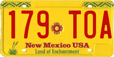 NM license plate 179TOA