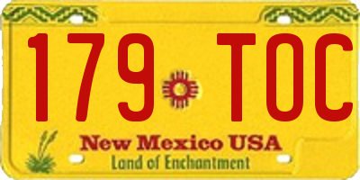 NM license plate 179TOC