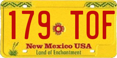 NM license plate 179TOF