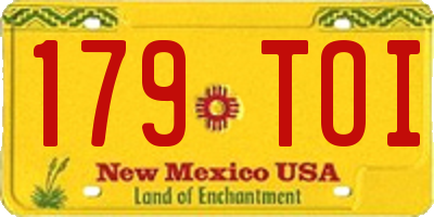 NM license plate 179TOI
