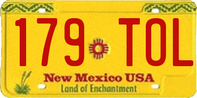 NM license plate 179TOL